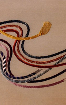 image of an embroided crane